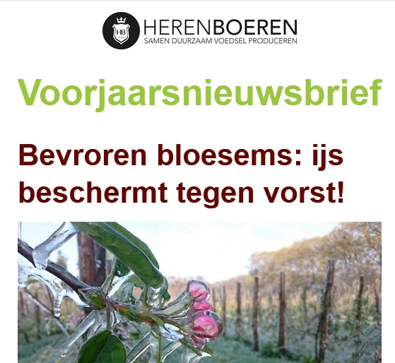 Cover lentenieuwsbrief van HBNL